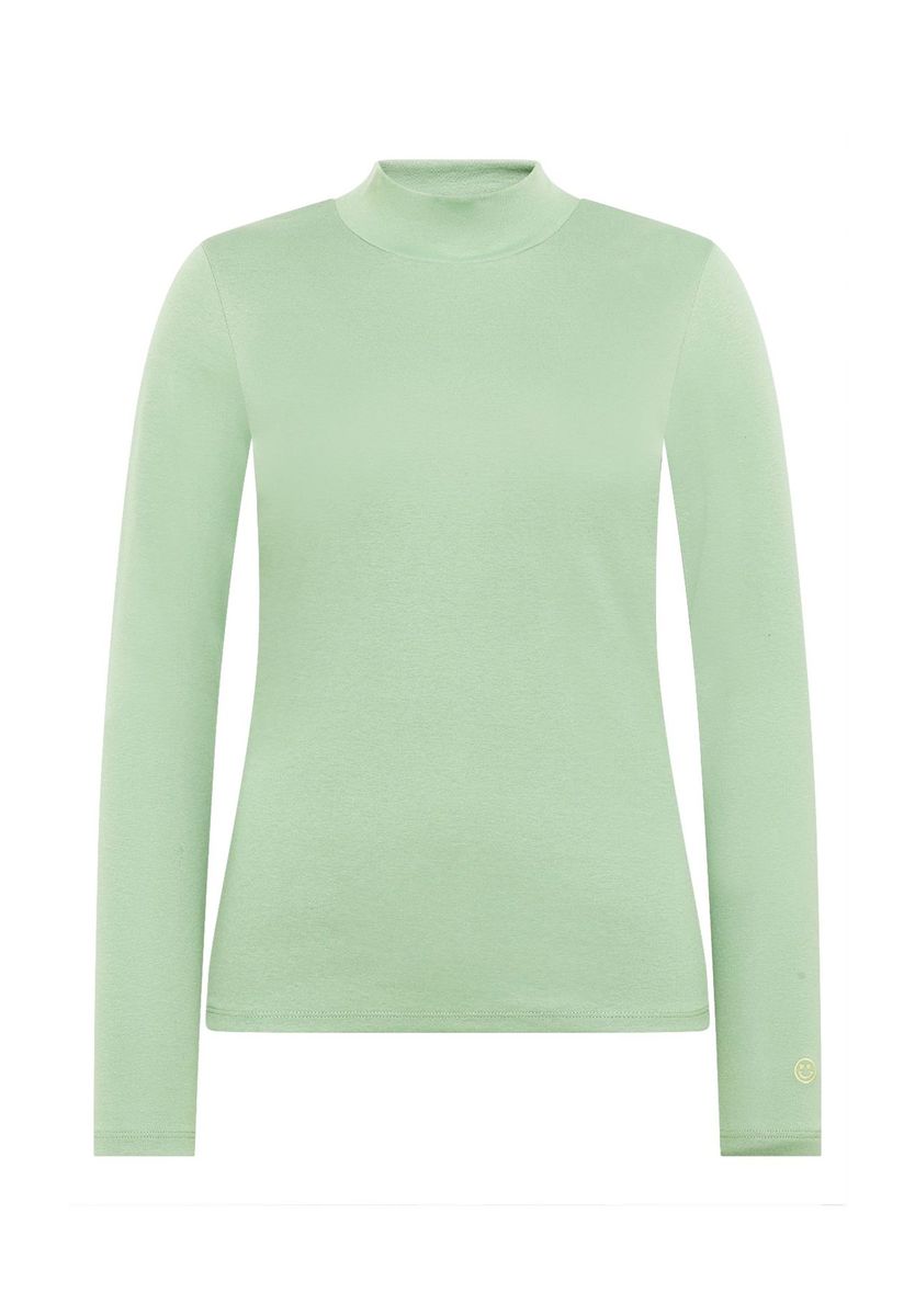 Langärmliges Basic-Shirt mit Stehkragen