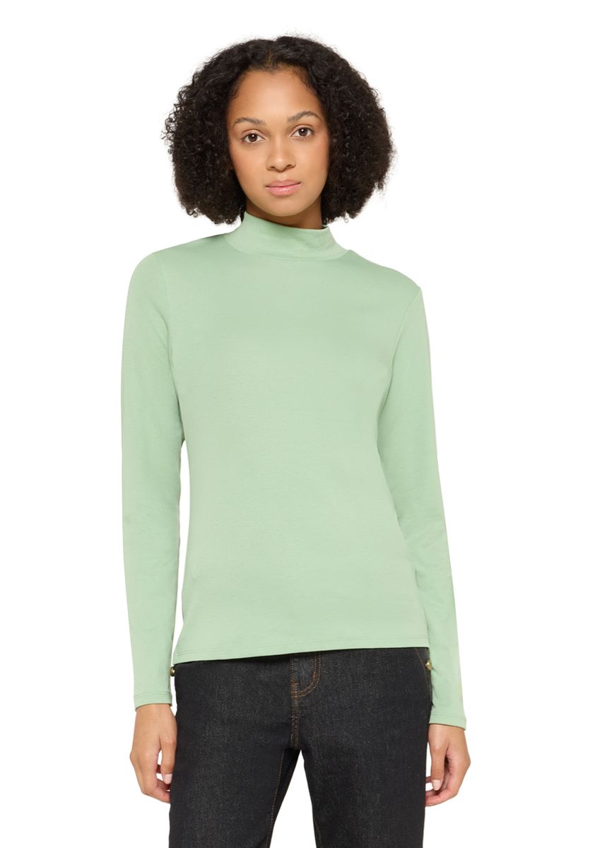 Langärmliges Basic-Shirt mit Stehkragen