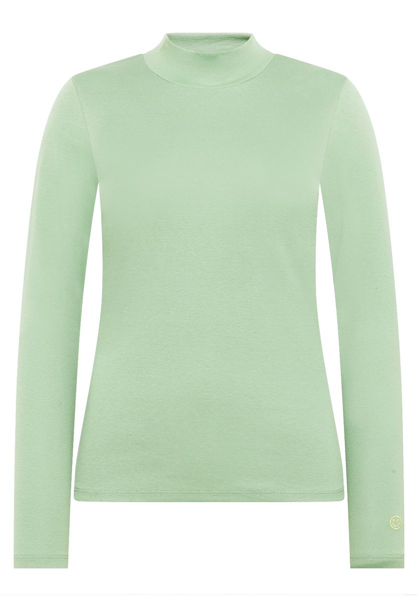 Langärmliges Basic-Shirt mit Stehkragen
