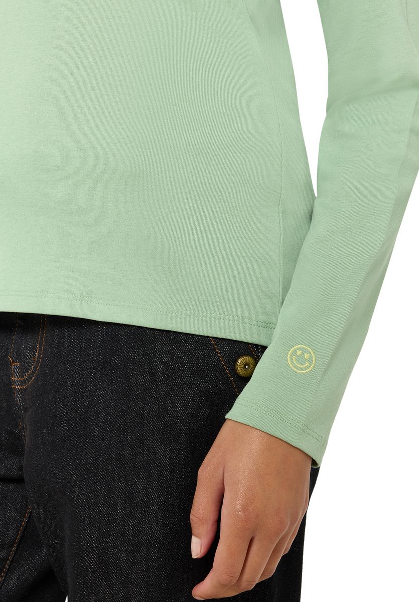 Langärmliges Basic-Shirt mit Stehkragen