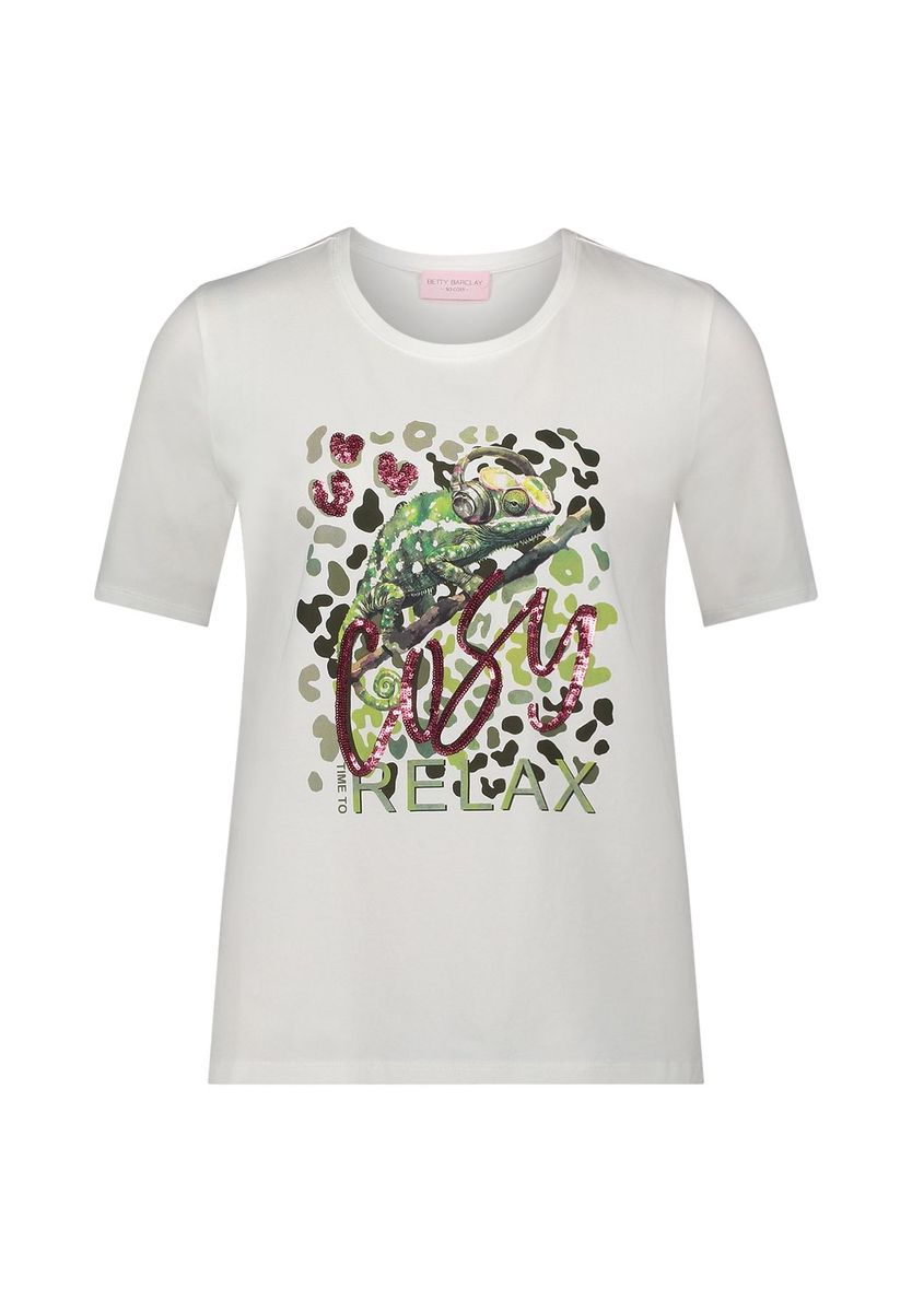 T-Shirt mit Chamäleon-Grafik-Druck