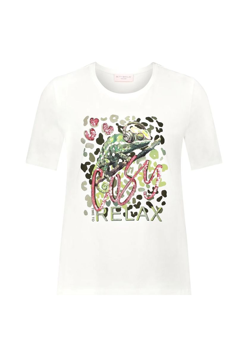 T-Shirt mit Chamäleon-Grafik-Druck