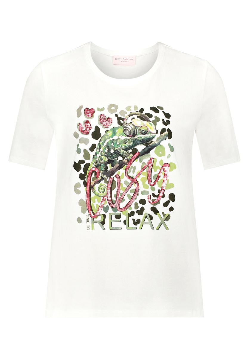 T-Shirt mit Chamäleon-Grafik-Druck