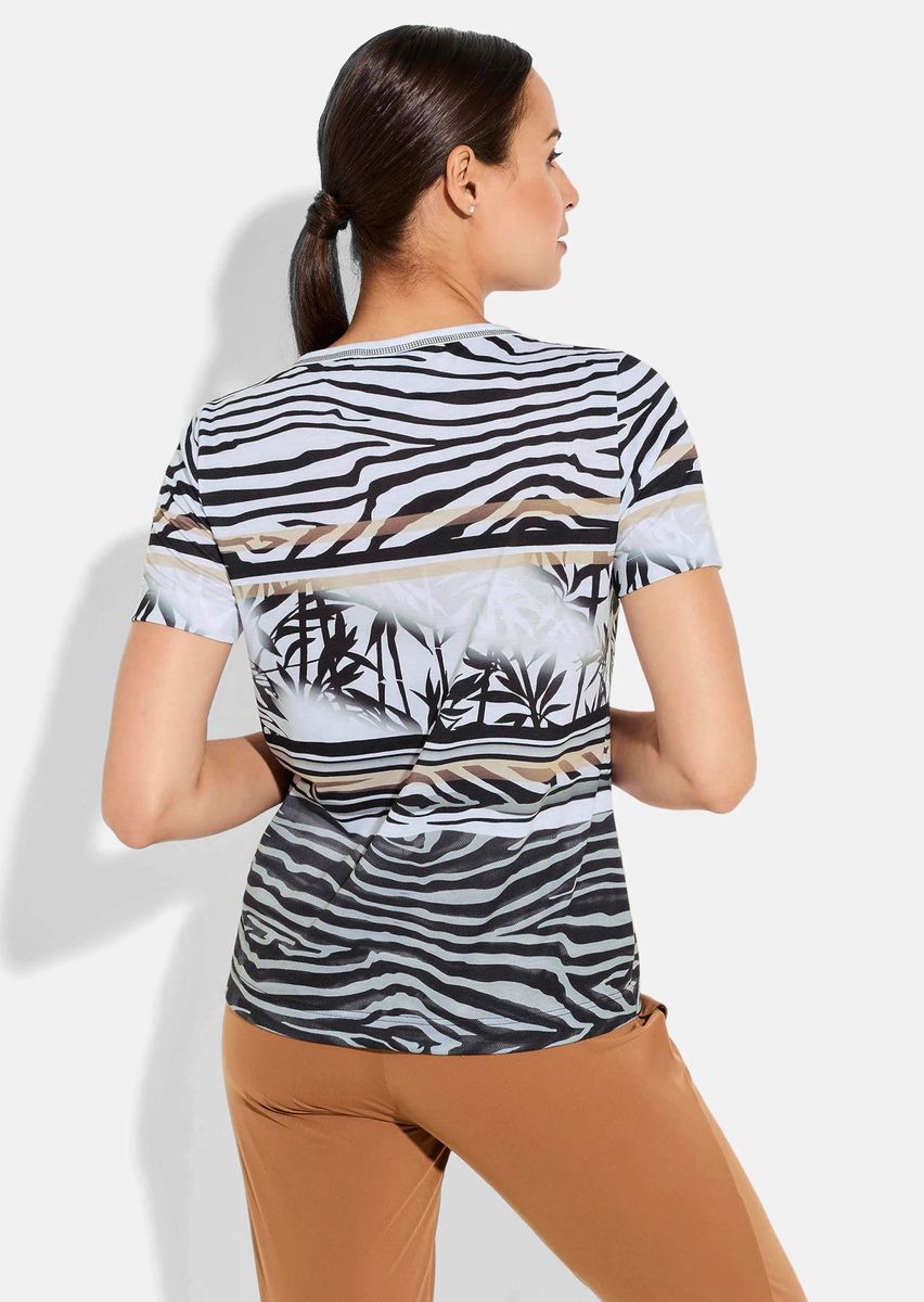 Jersey-T-Shirt mit Grafik-Print-Mix