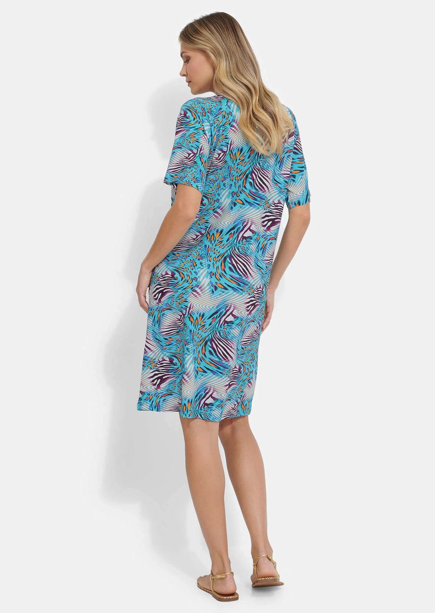 Farbenfrohes Animal-Print Freizeitkleid