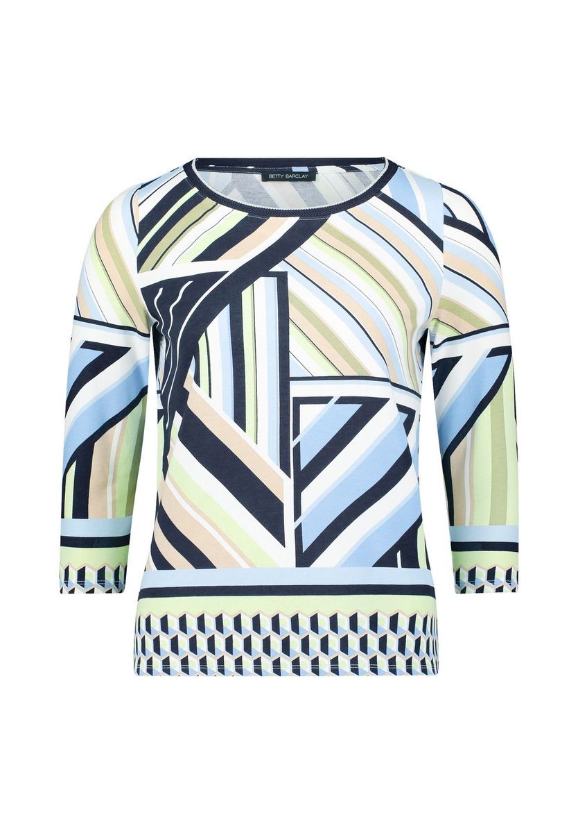 Oberteil mit geometrischem Print und 3/4-Arm