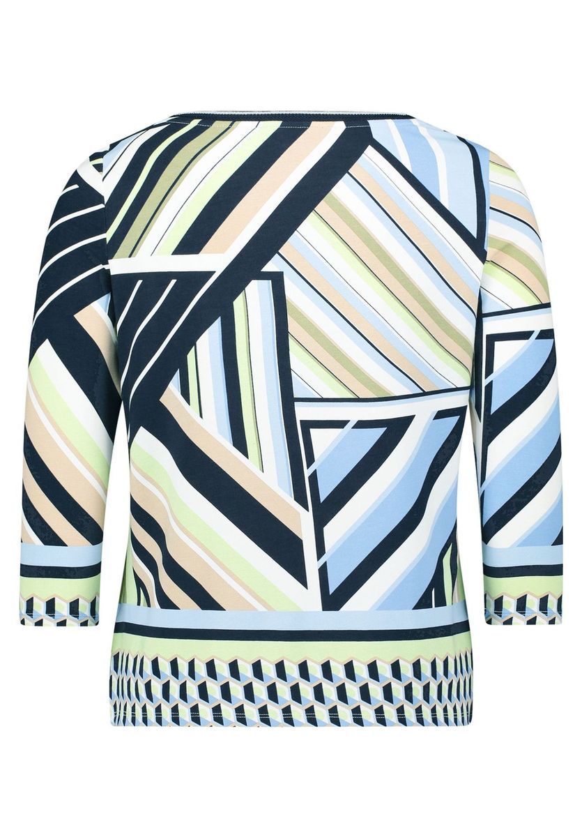 Oberteil mit geometrischem Print und 3/4-Arm