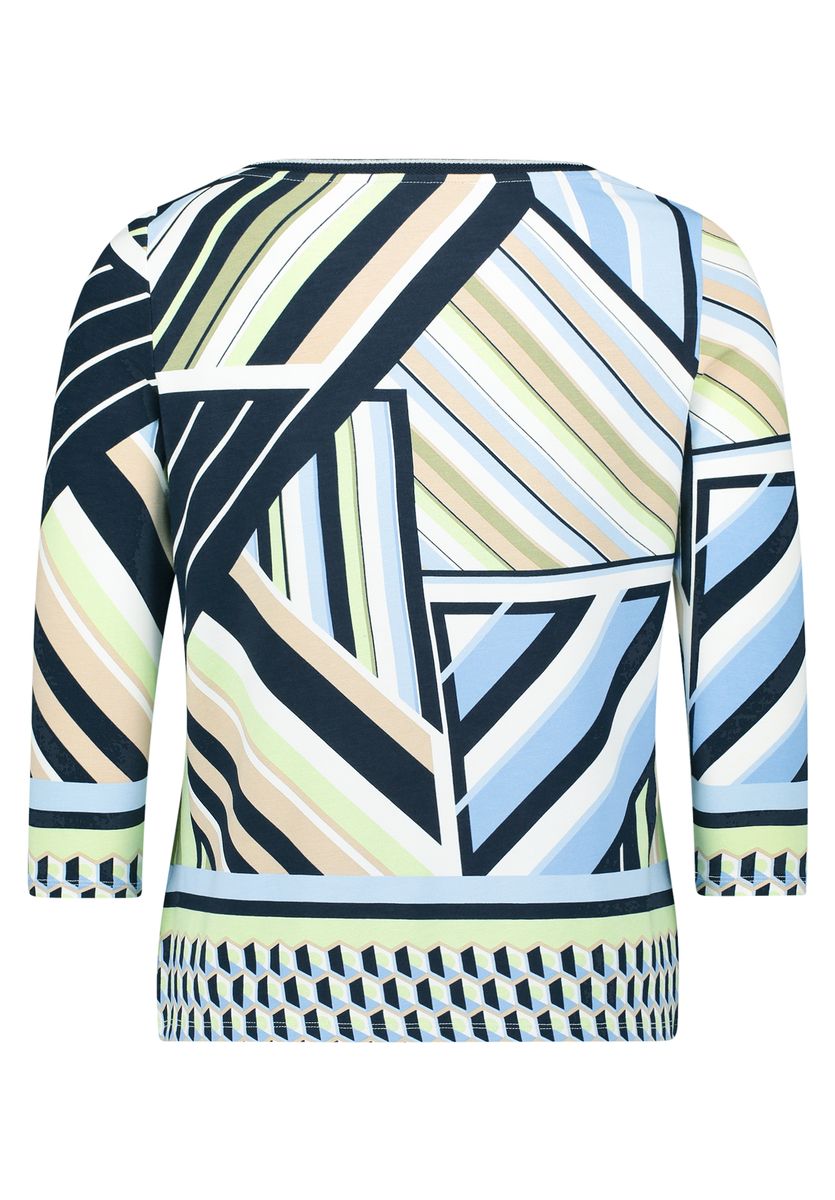 Oberteil mit geometrischem Print und 3/4-Arm