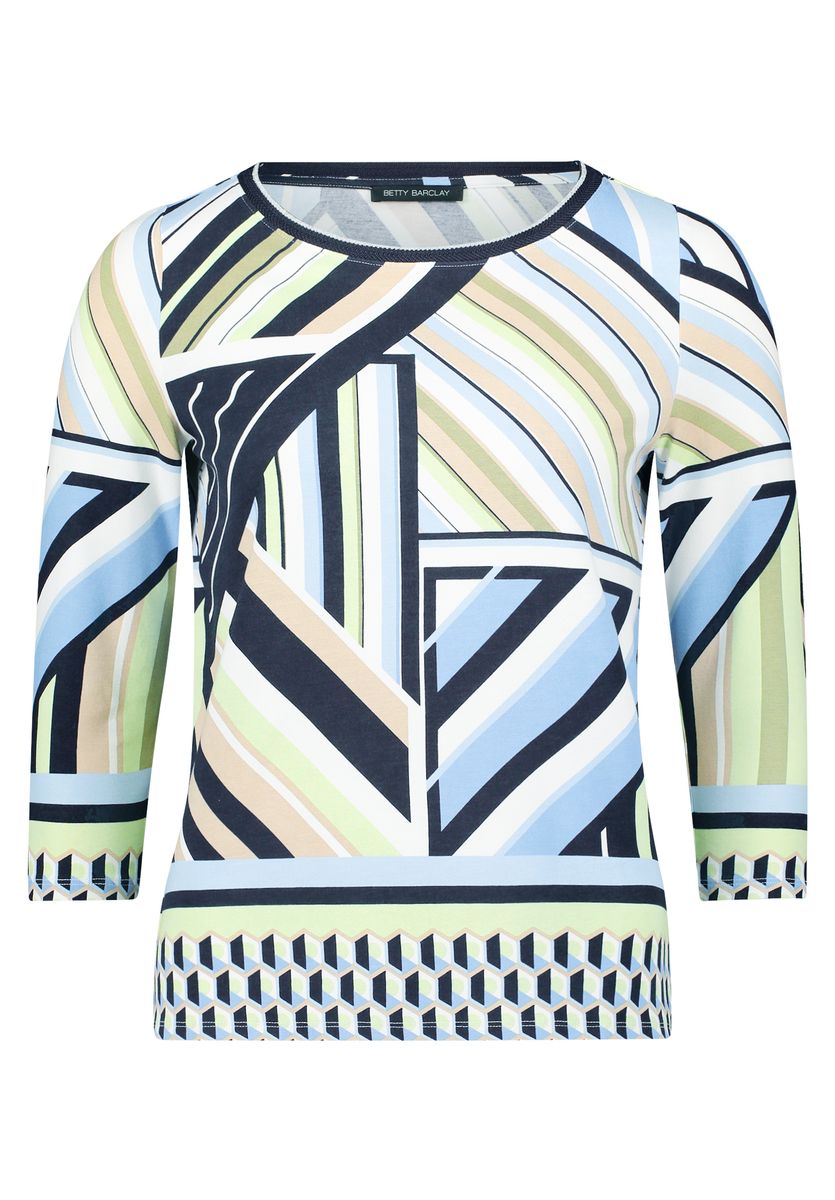 Oberteil mit geometrischem Print und 3/4-Arm