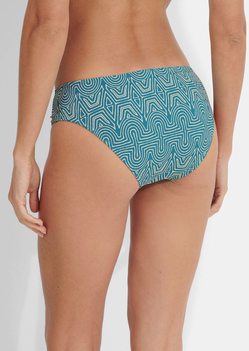 Hochtaillierte Bikini-Hose mit geometrischem Muster