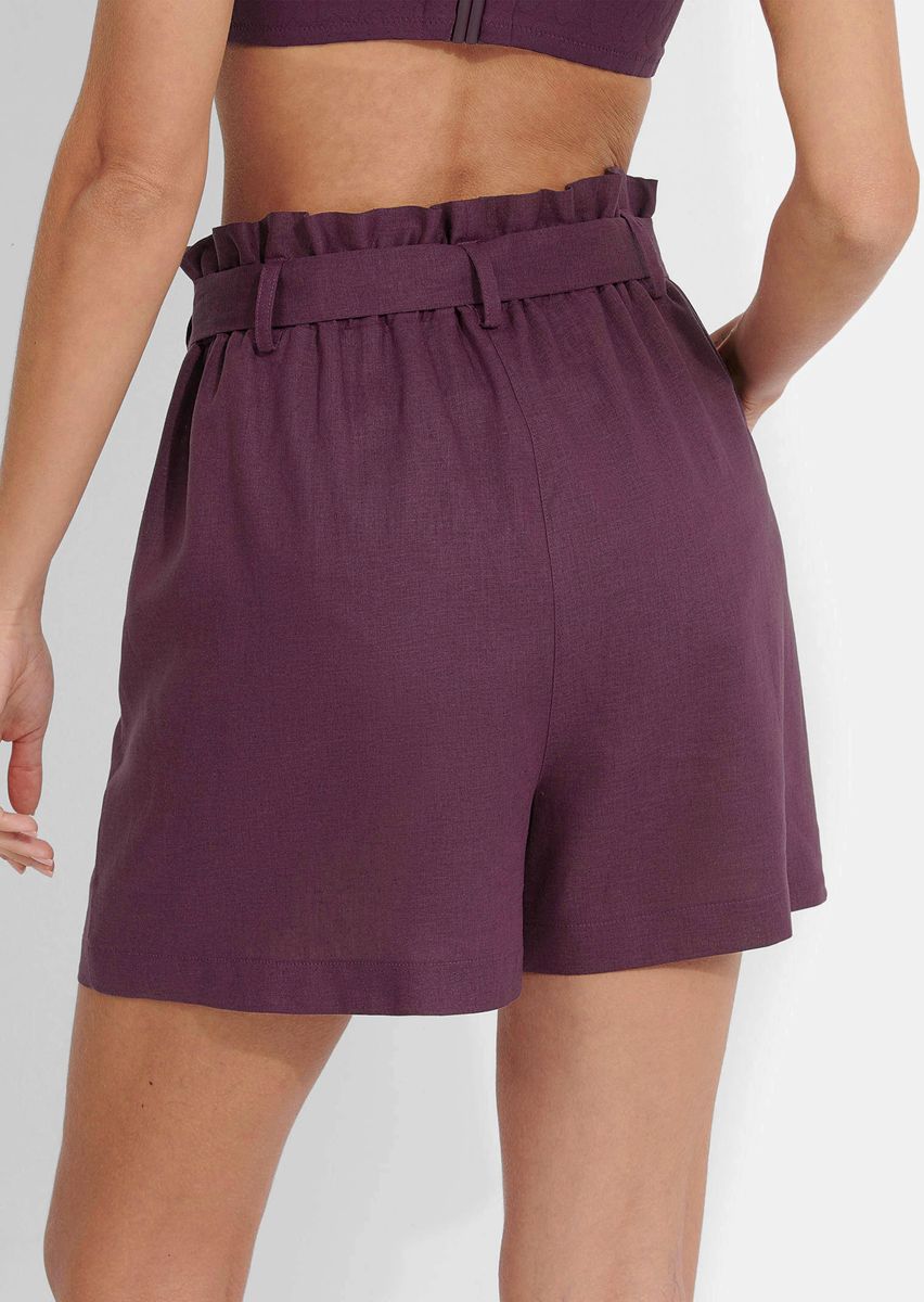 Luftige Leinenshorts mit Paperbag-Bund