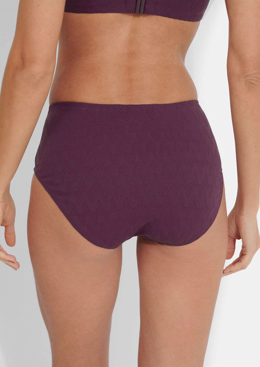 Hochgeschnittene Bikini-Hose mit Jacquard-Muster