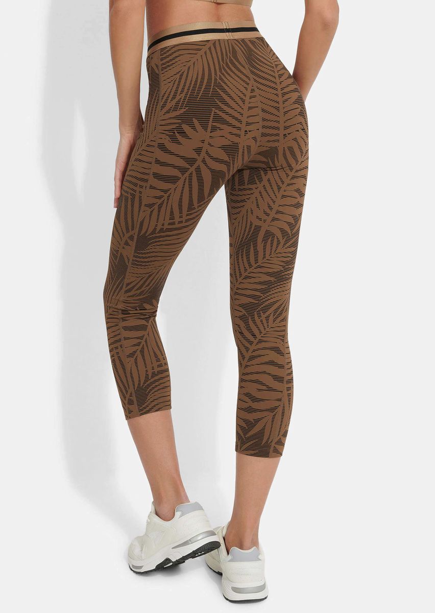 7/8-Sport-Leggings mit Tropen-Print