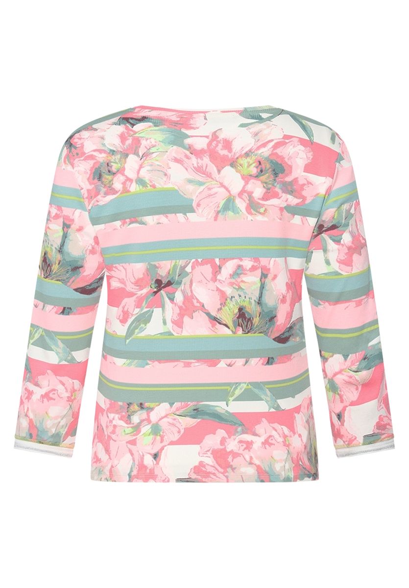 Florale Shirtjacke mit Reißverschluss