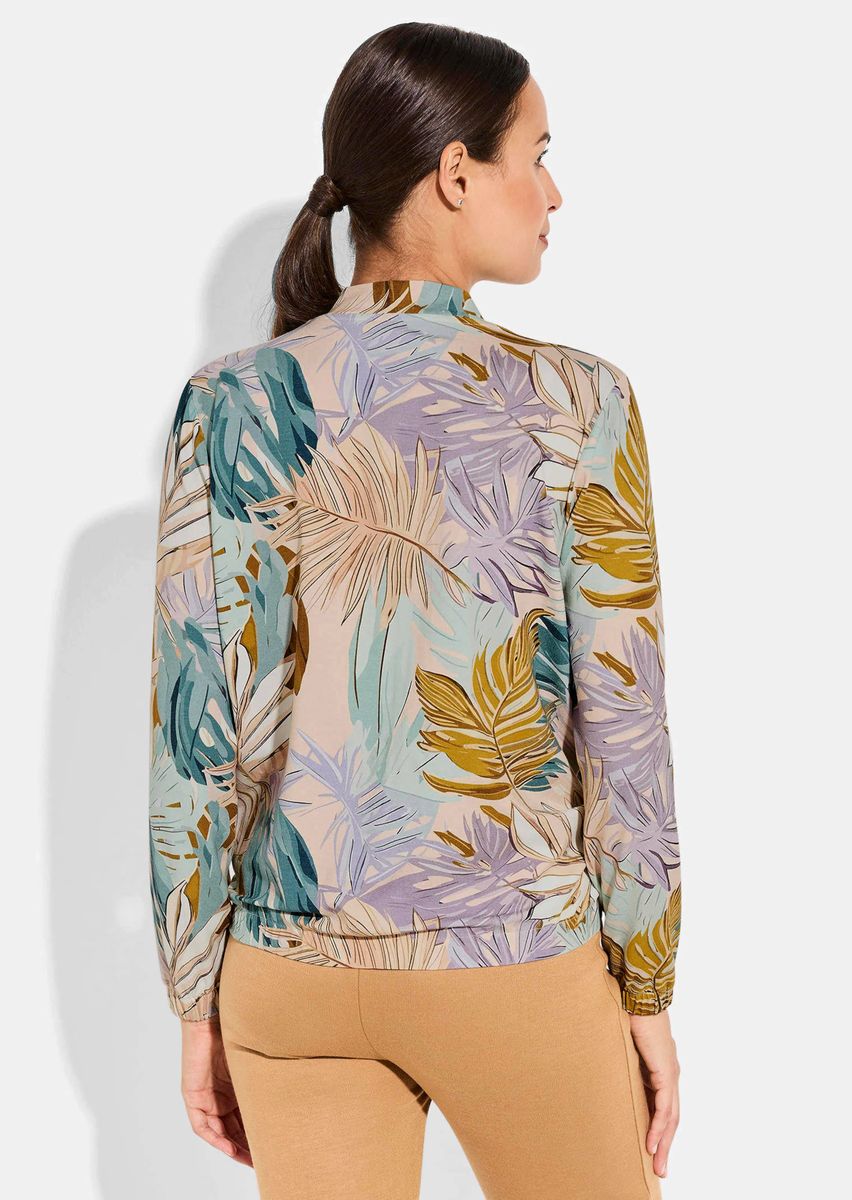 Jersey-Blouson mit tropischem Print