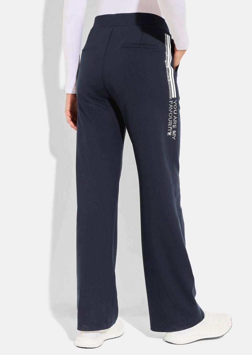 Gerade geschnittene Jerseyhose mit Streifen