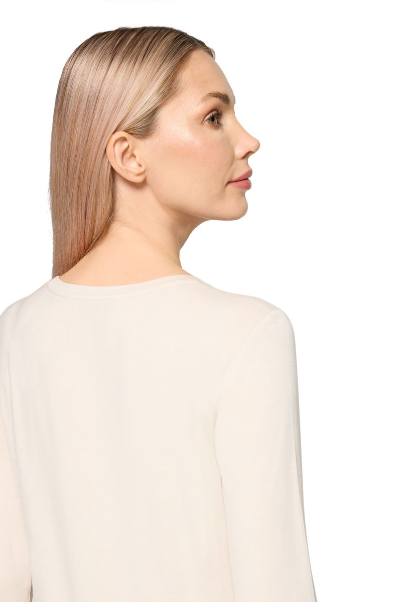 T-Shirt mit Metallic-Print und 3/4-Arm