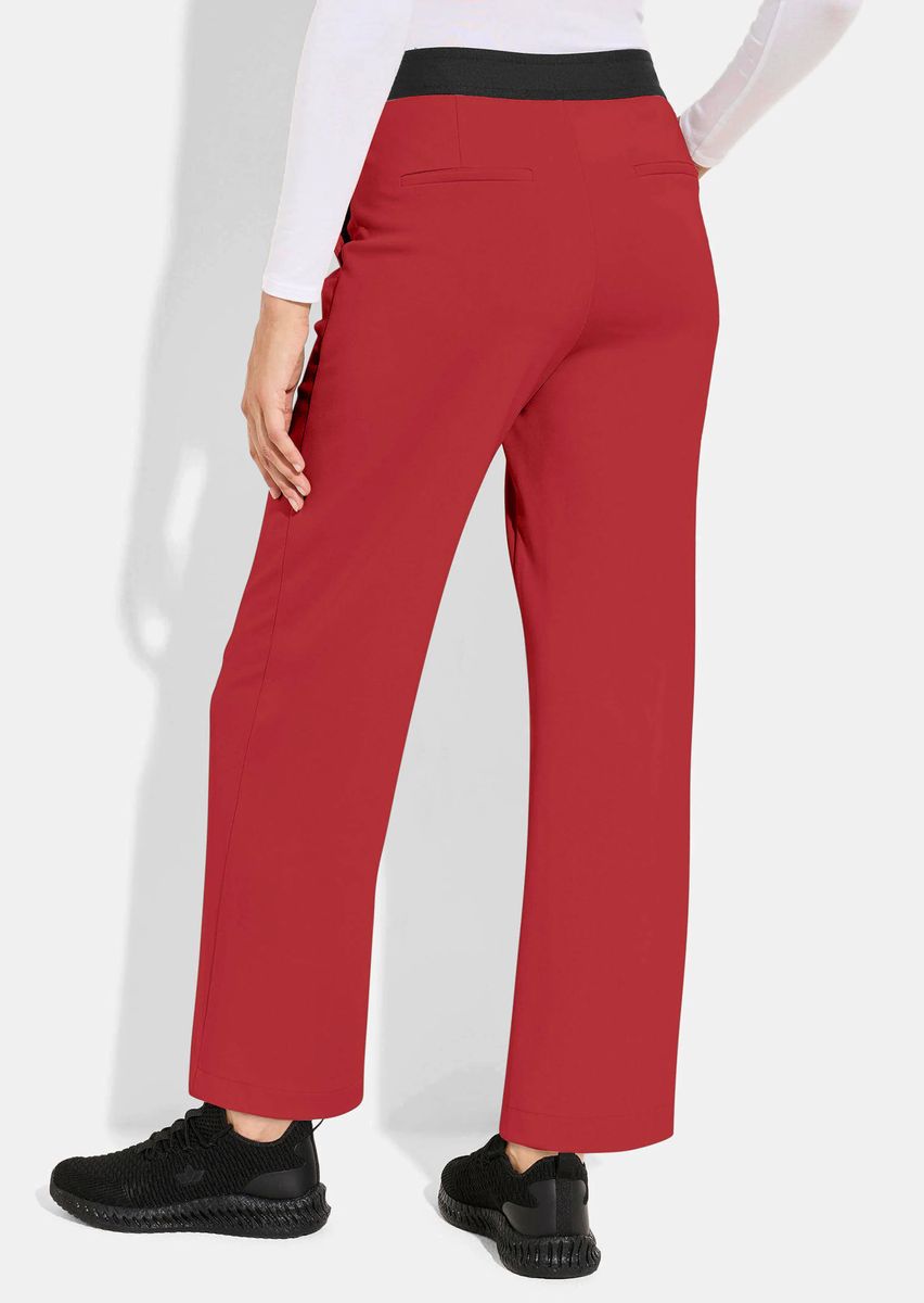 Gerade Jerseyhose mit breitem Bund