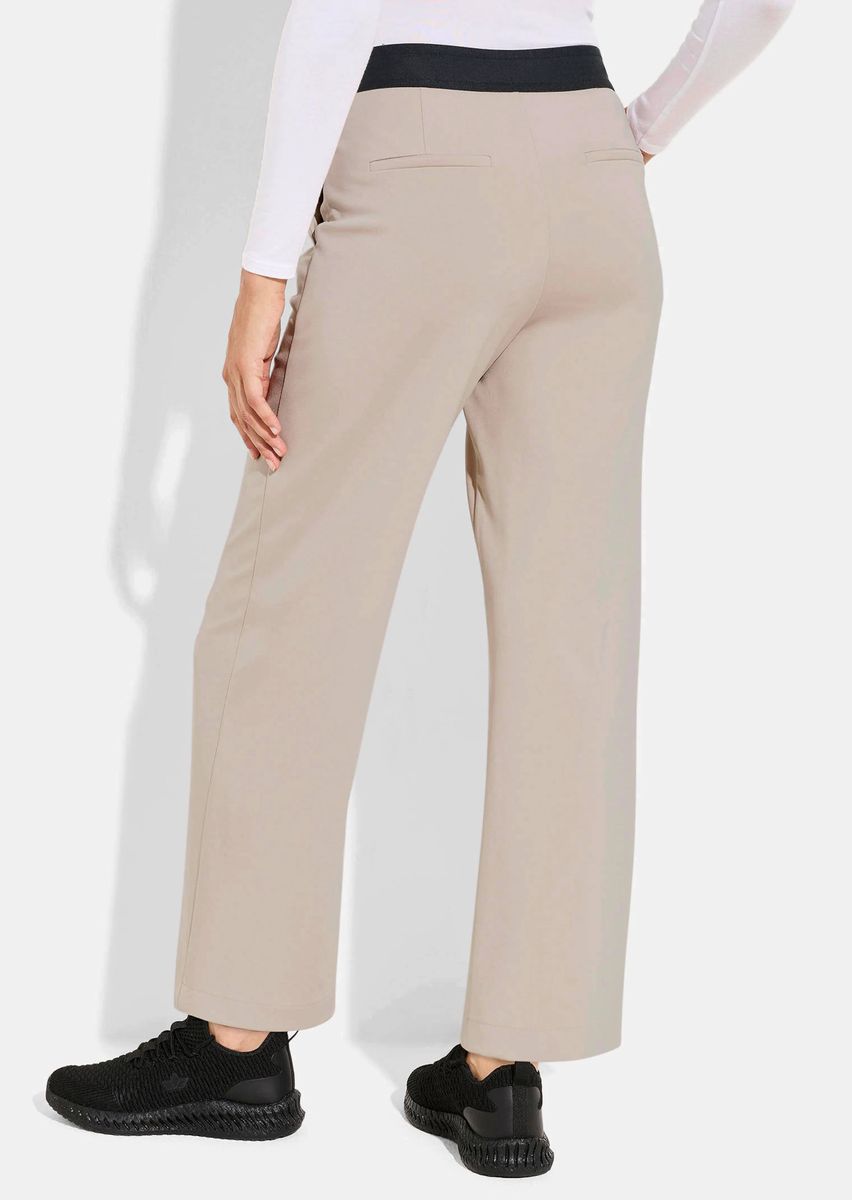 Gerade Jerseyhose mit Kontrastbund