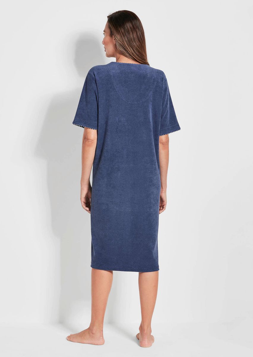 Frottee-Hauskleid mit Reißverschluss