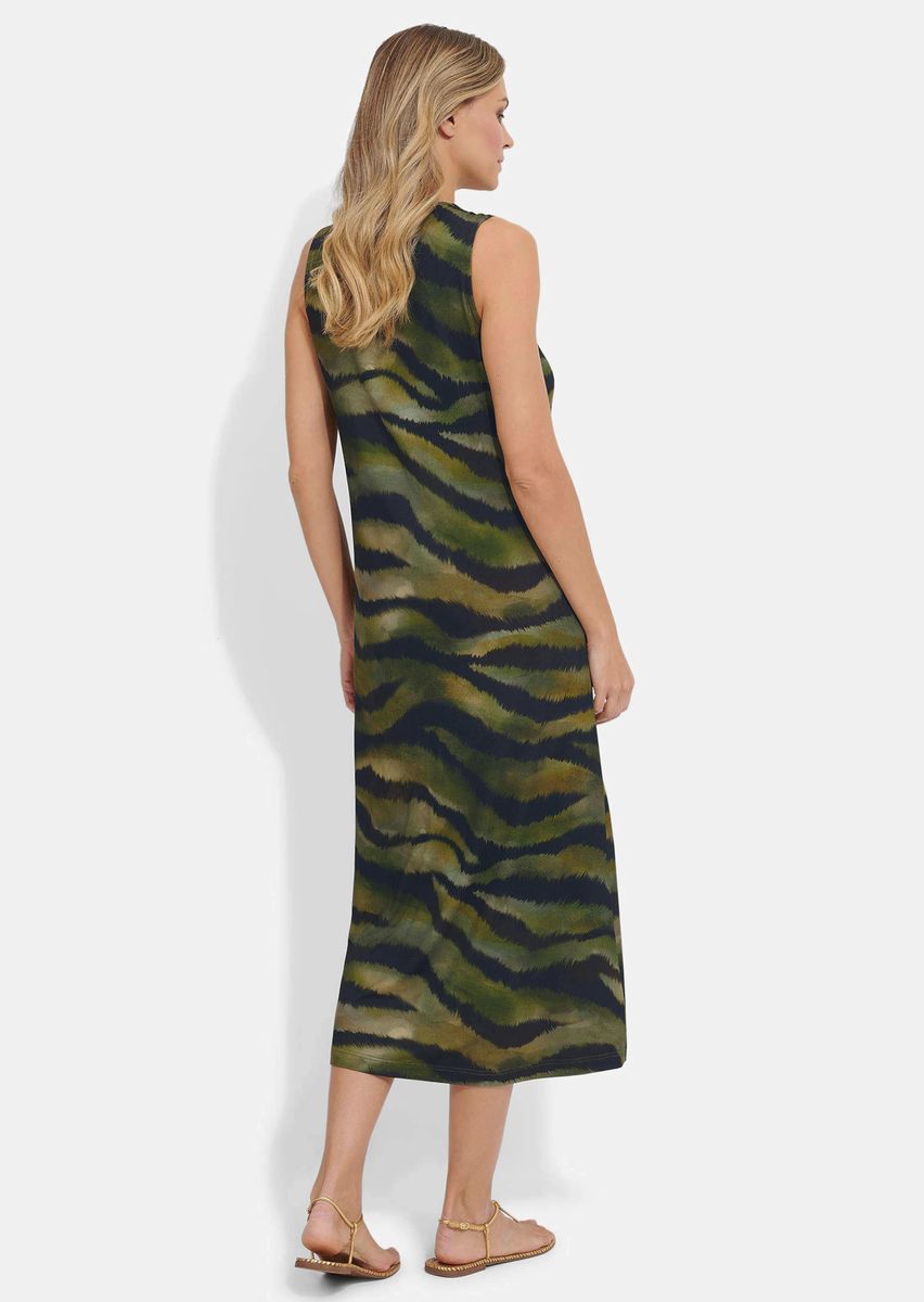 Schmales ärmelloses Midi mit Animal-Print