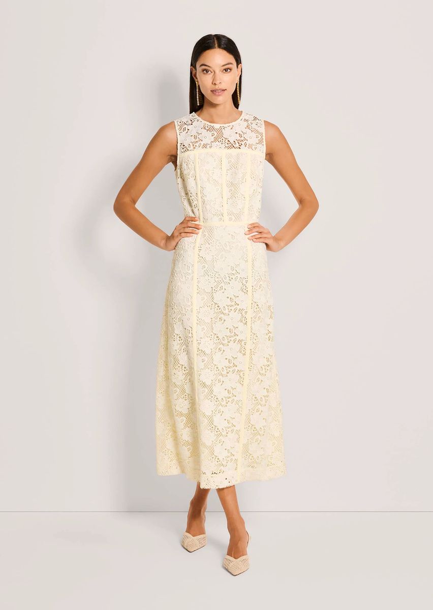 Romantisches Spitzen-Midikleid mit Blumenmuster