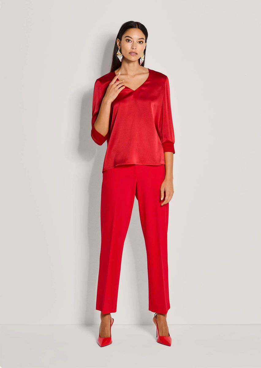 Elegante Seidenbluse mit V-Ausschnitt