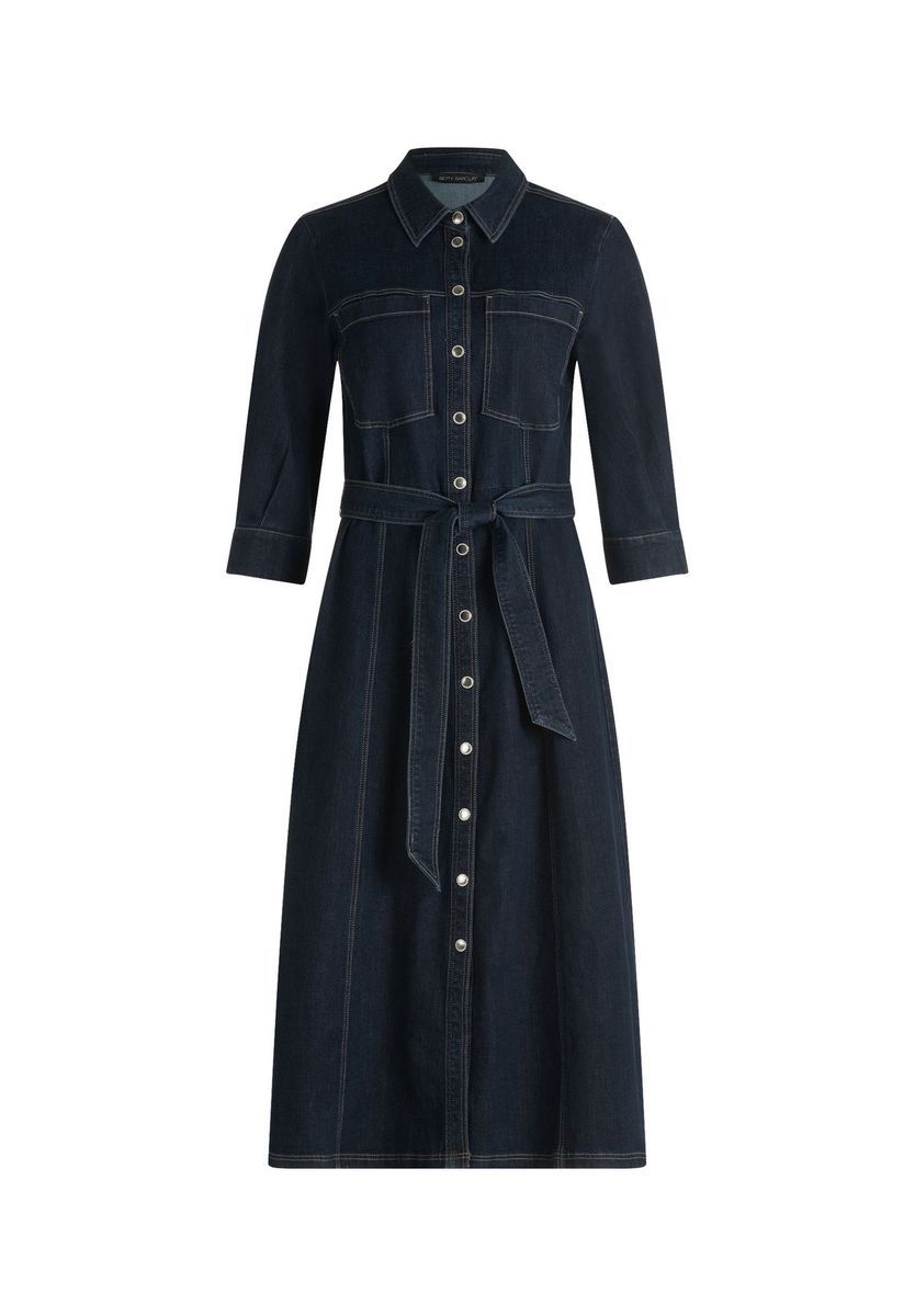 Klassisches Denim-Midi-Hemdblusenkleid