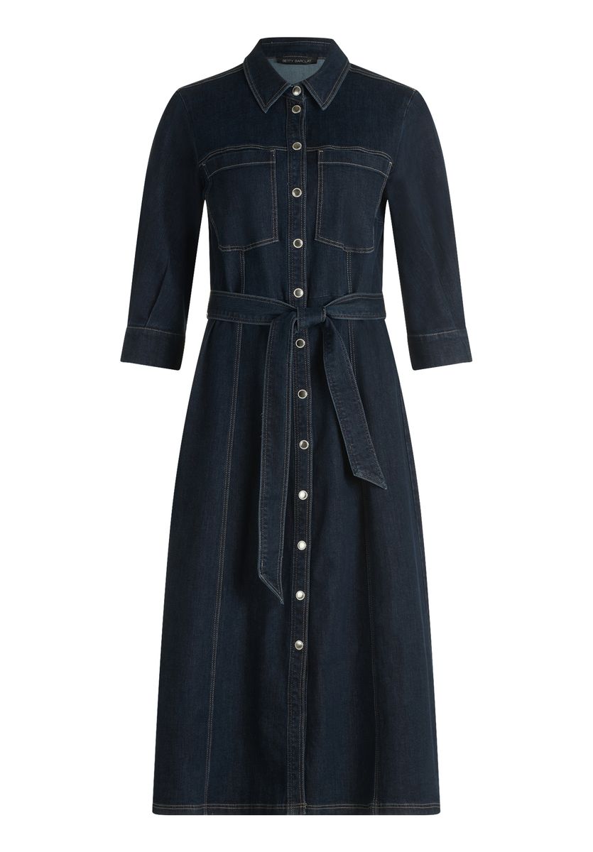 Klassisches Denim-Midi-Hemdblusenkleid