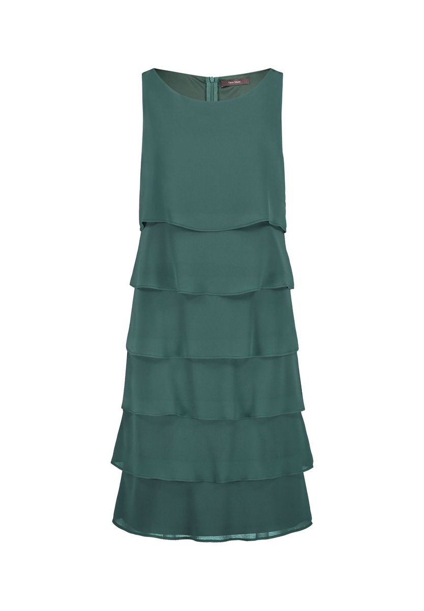 Gestuftes Chiffon-Volant-Cocktailkleid