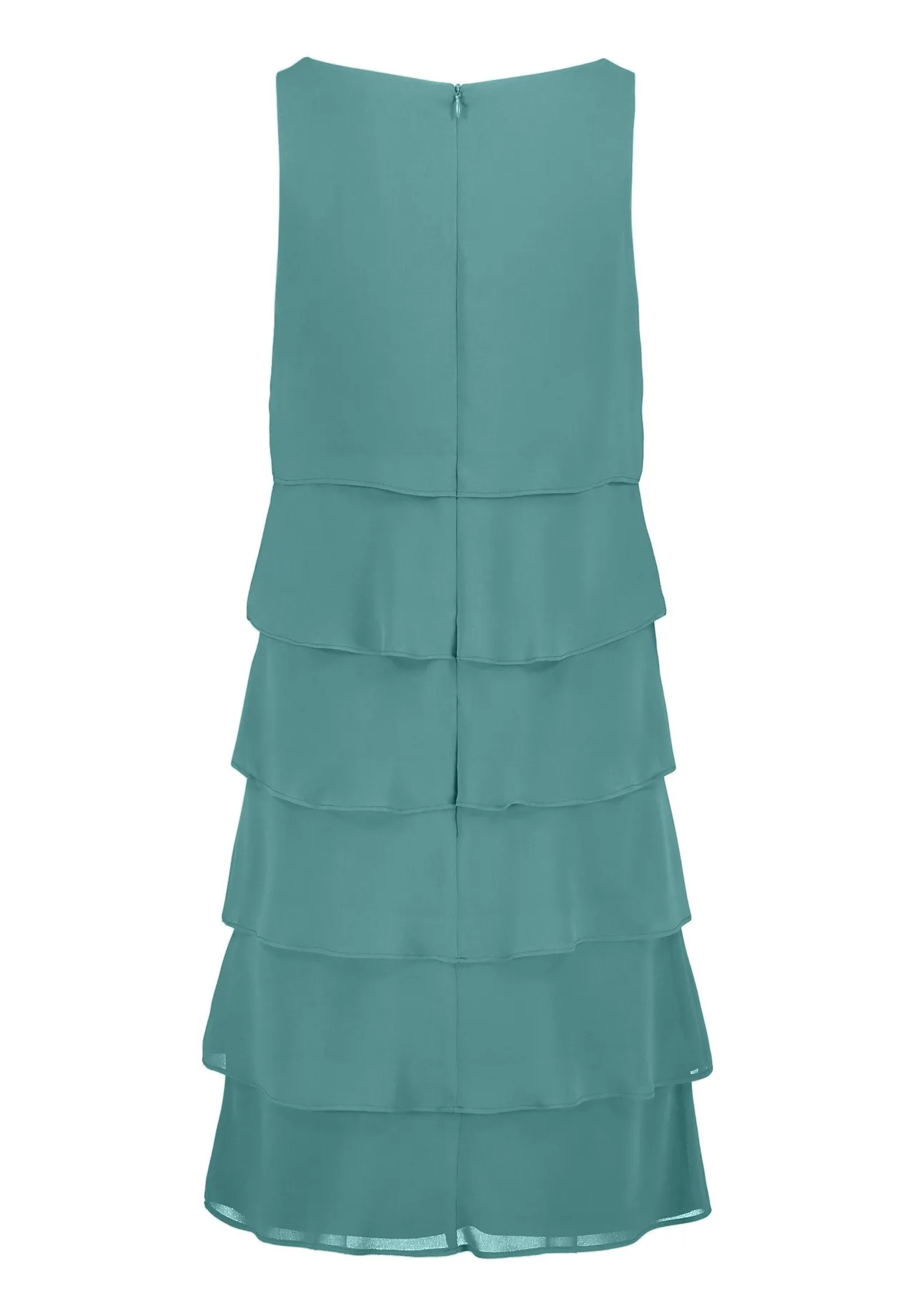 Gestuftes Chiffon-Volant-Cocktailkleid