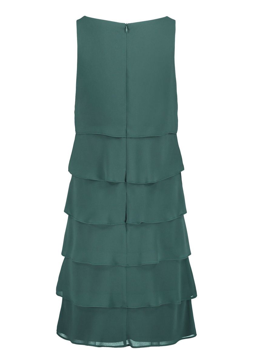 Gestuftes Chiffon-Volant-Cocktailkleid