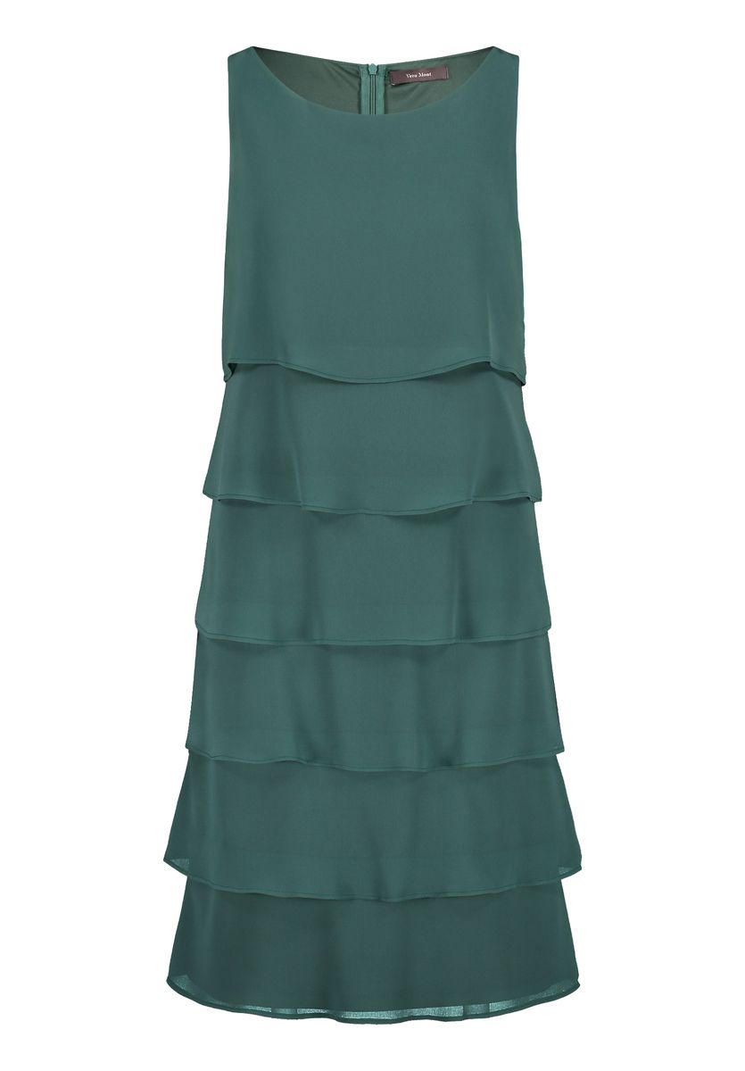 Gestuftes Chiffon-Volant-Cocktailkleid