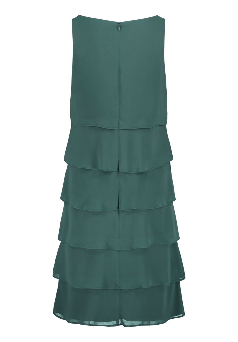 Gestuftes Chiffon-Volant-Cocktailkleid