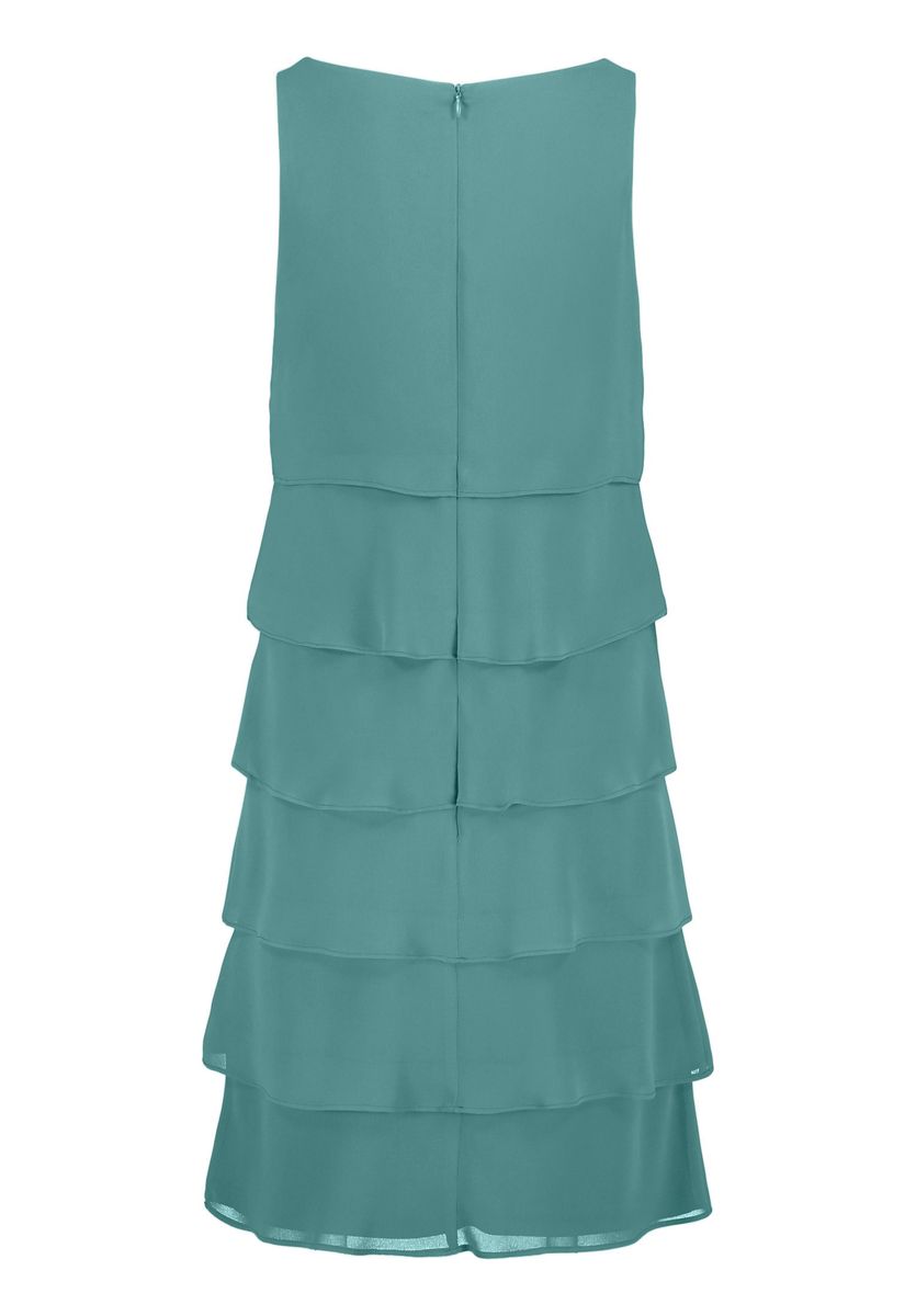 Gestuftes Chiffon-Volant-Cocktailkleid