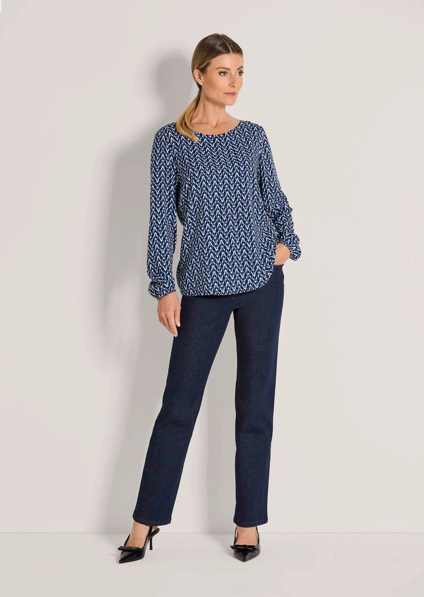 Viscose-Bluse mit geometrischem Print
