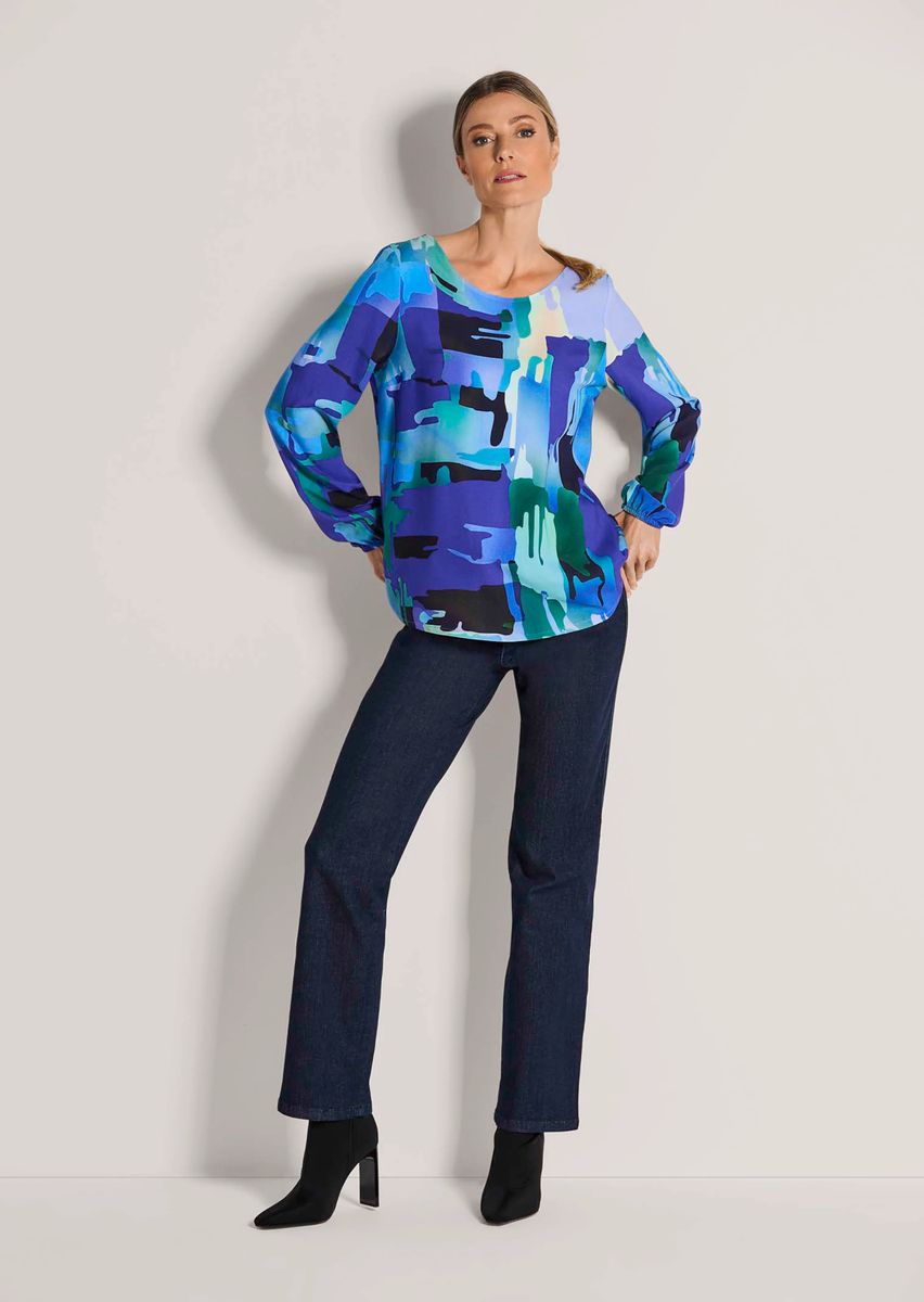 Viskosebluse mit grafischem Print