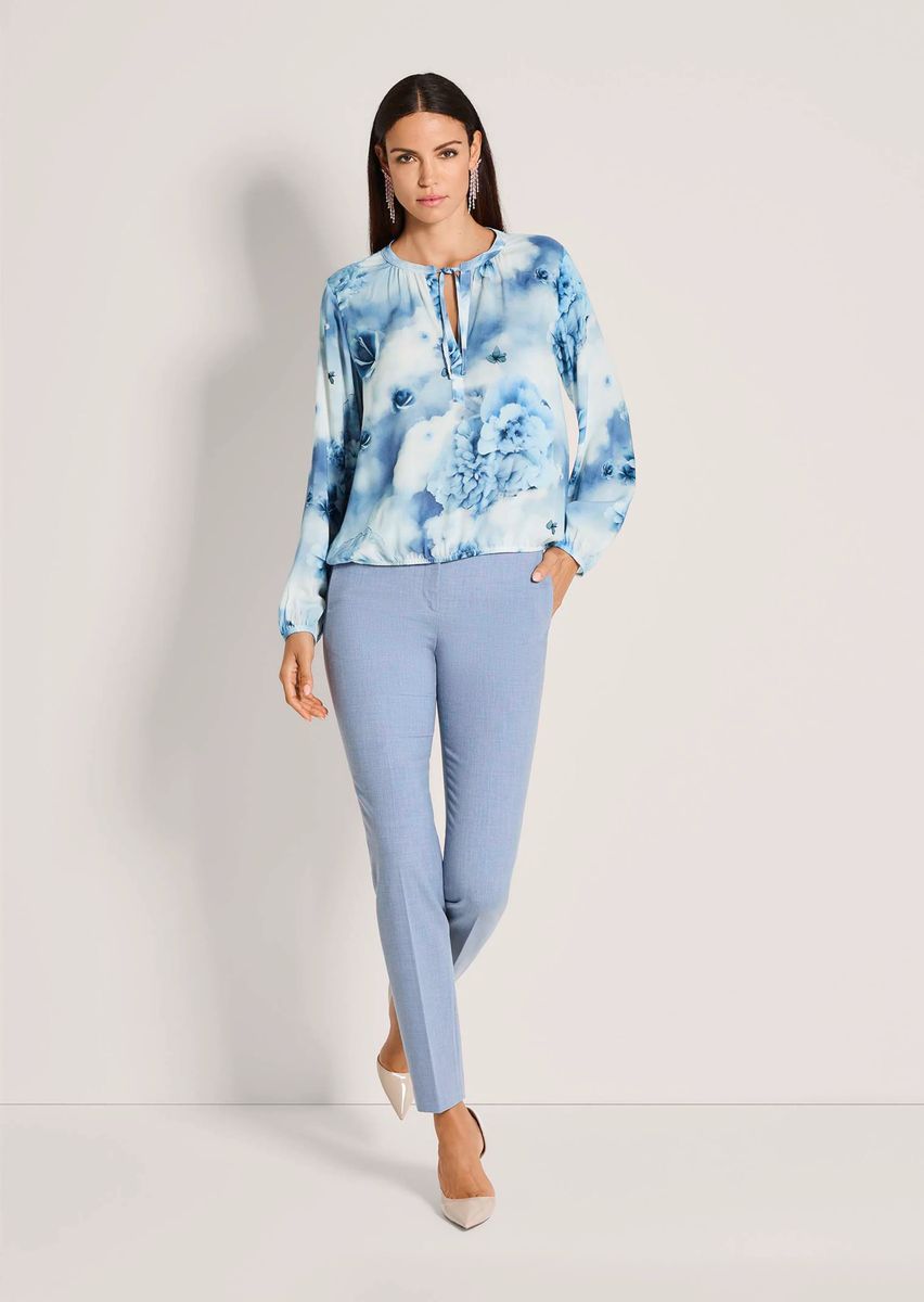 Bluse mit floralem Aquarell-Druck