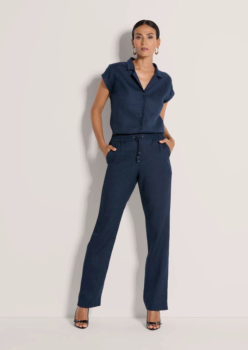 Leichte Leinenhose mit Kordelzug