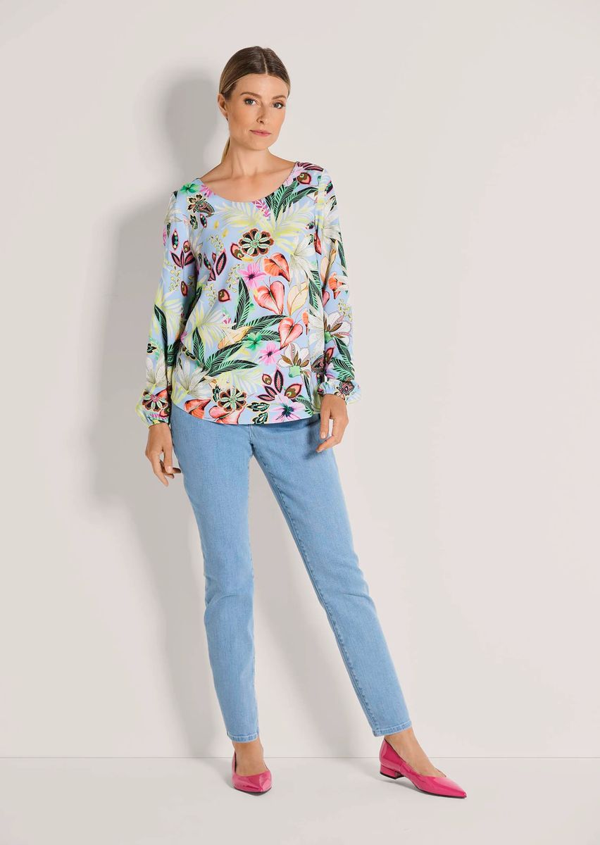 Leichte Viskose-Bluse mit Blumendruck