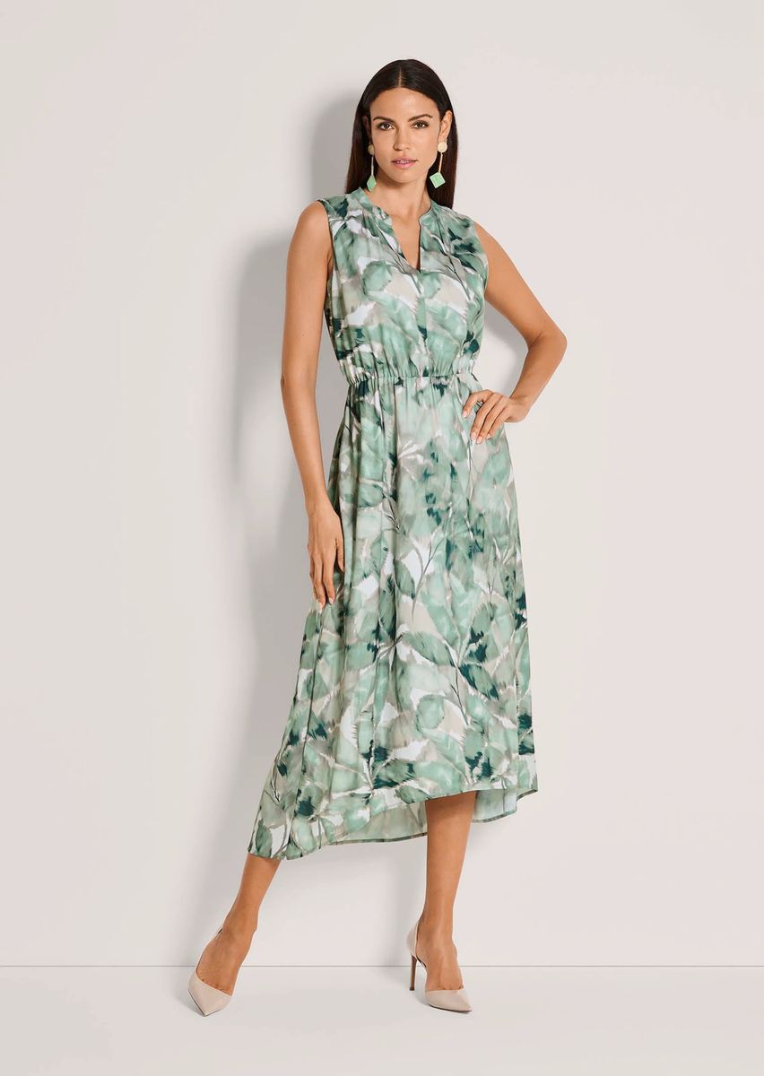 Ärmelloses Midikleid mit Blumenmuster