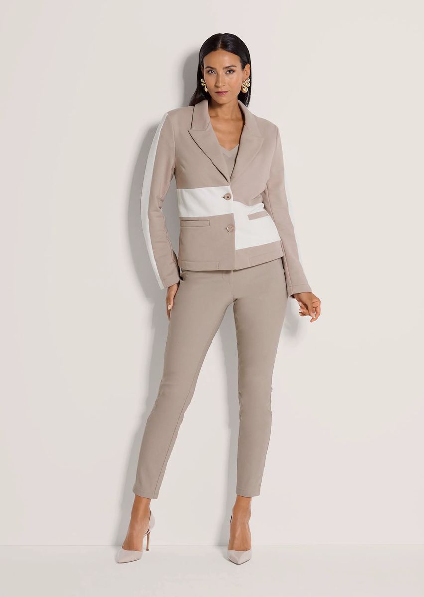 Shirtjacke im Blazer-Stil mit Blockstreifen