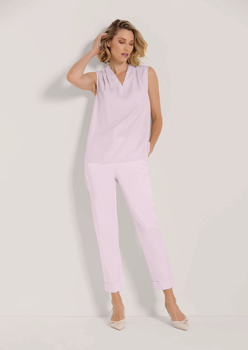 Elegante V-Ausschnitt Bluse mit Falten