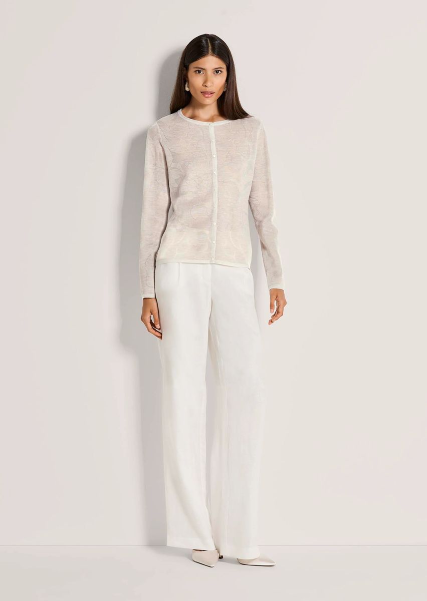 Leichter Jacquard-Cardigan mit Blumenmuster
