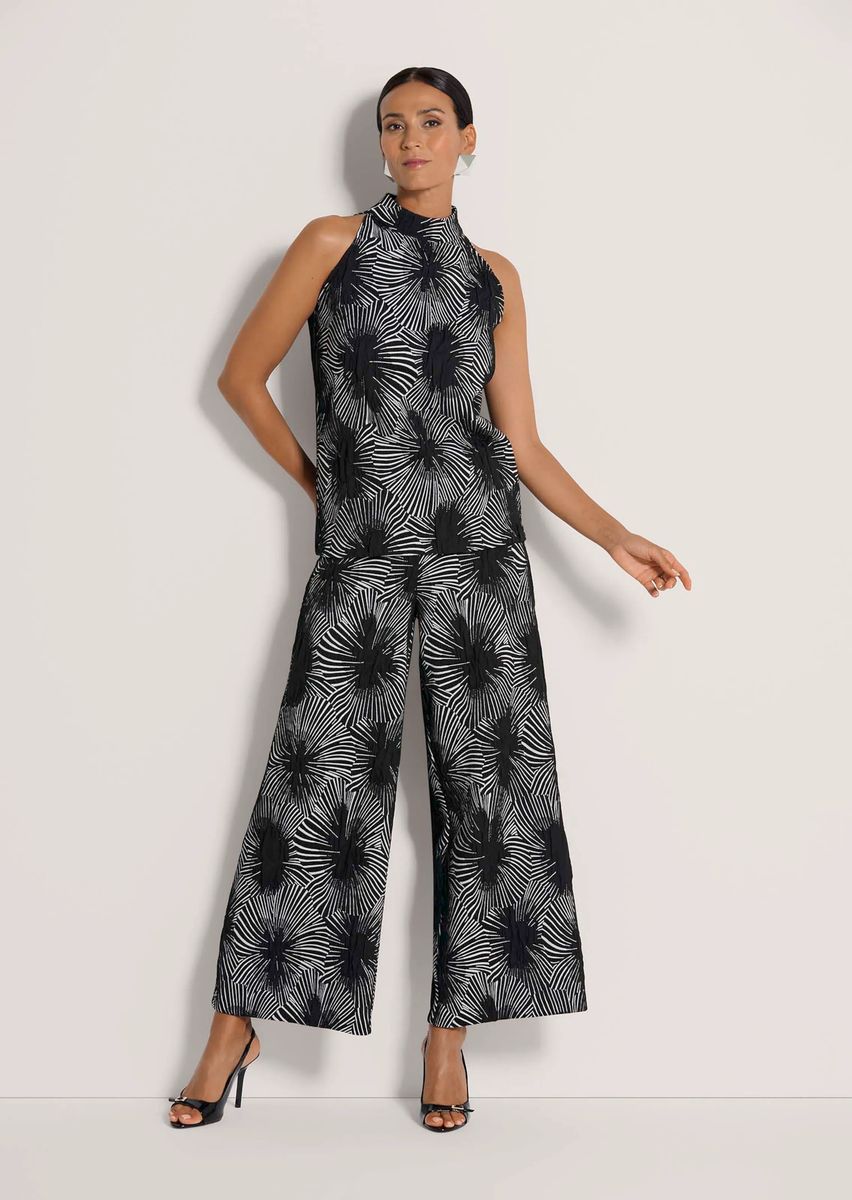 Halterneck-Top mit Grafik-Print