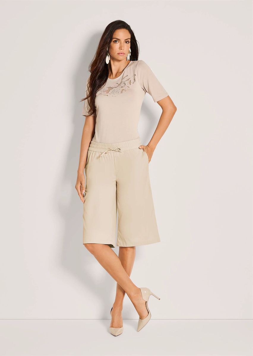 Bermuda-Shorts mit weitem Bein und Tunnelzug