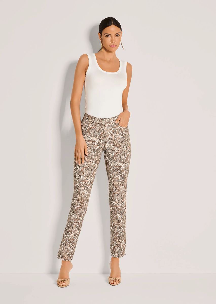 Schlanke Hose mit Paisley-Muster