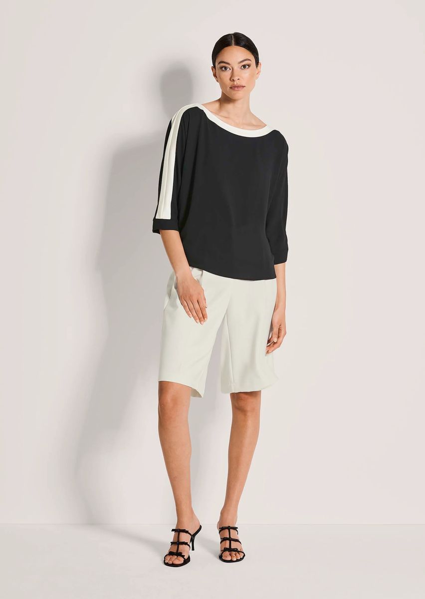 Colorblocking-Bluse mit Fledermausärmeln