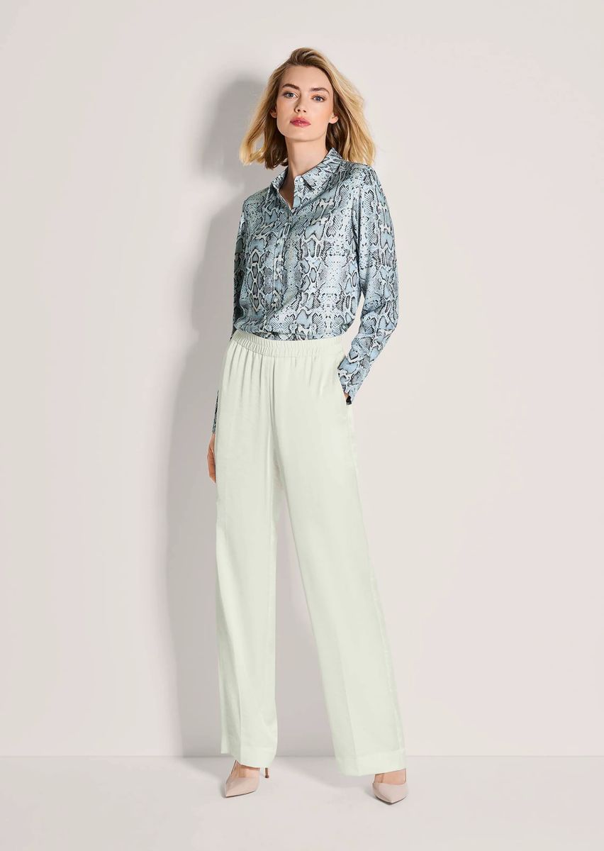 Weite Hose in Satin-Struktur
