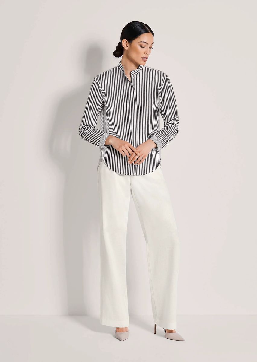 Moderne Baumwollbluse mit Streifenmix
